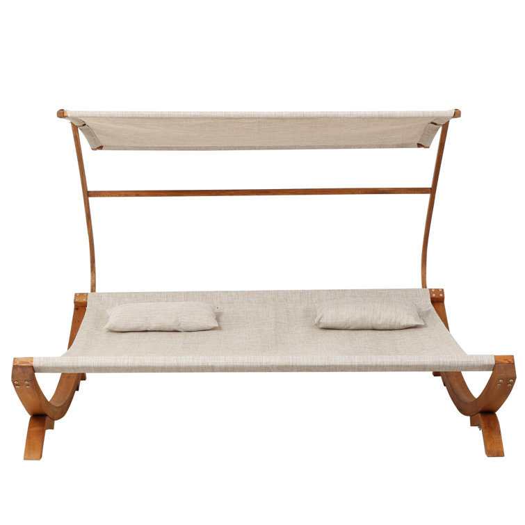 Tillis double teak chaise shop lounge